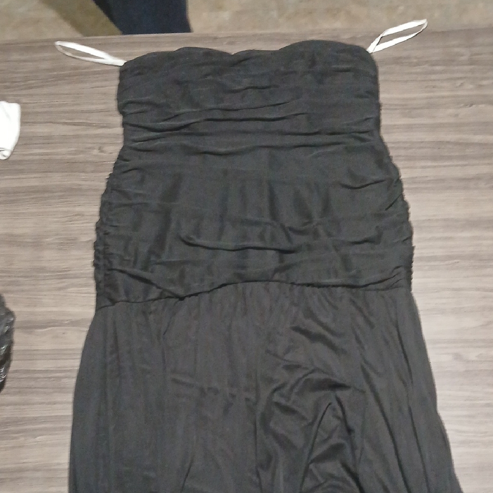 David's Bridal Elegant Black Strapless Dress
